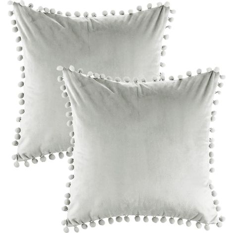 Taie d'oreiller en velours granulaire doux 18x18" adaptée au canapé, à la chambre à coucher, à la voiture, lot de 2 pièces