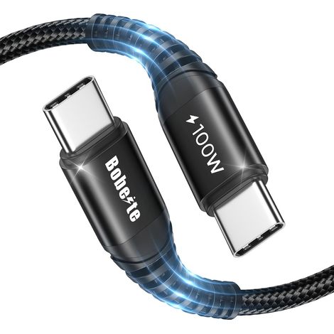 100W Cable USB C vers USB C 3M, PD3.0 Câble USBC Chargeur Type C Charge Rapide pour iPhone 17 16 15 Plus Pro Max,Samsung Galaxy S25 S24 Ultra,Pixel 9 Pro,MacBook iPad Air,Switch,Steam Deck (1/5)