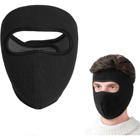 Fleece-Wintermaske, verstellbar, mit Klettverschluss, Unisex, mit Ohrenschützern – geeignet für winterliche Outdoor-Aktivitäten wie Skifahren und Radfahren – Blau (1/5)