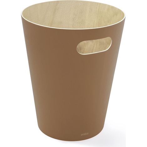 Poubelle Ou Corbeille À Papier Moderne En Bois D'Une Capacité De 7,5 L Pour Salle De Bain, Bureau, et Bien Plus Encore, Hêtre Commun, Sierra (1/5)