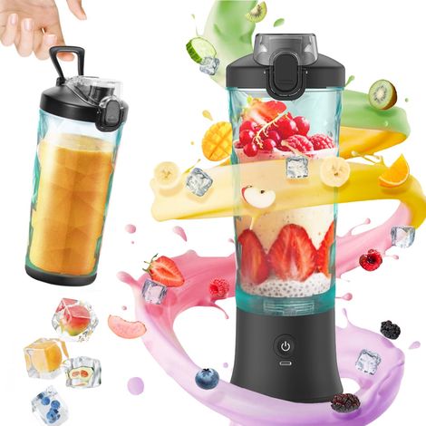 600 ml Mixeur Portable Blender Smoothie avec 6 Lames, USB Rechargeable Blender Portable pour Salle de Sport, Bureau, Camping et (1/5)