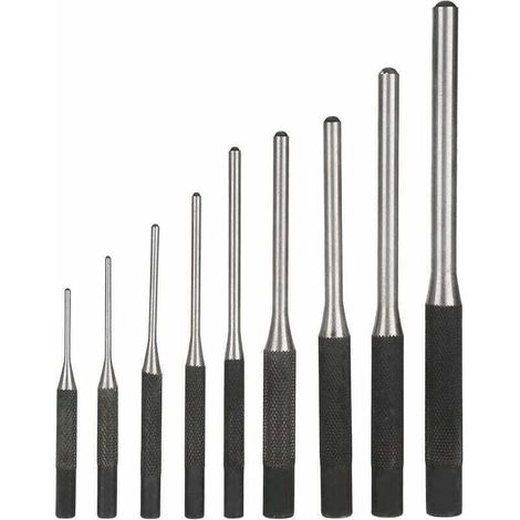 9PCS Poinçon Jeu de Chasse-goupilles En Acier Durable Professionnel, Outil à Main Ingénierie Mécanique