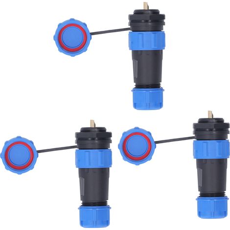 Connecteur d'aviation SP21, 3 pièces, 2 broches, écrou arrière étanche IP68, AC500V 30A (1/5)