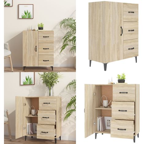 Sideboard Sonoma-Eiche 69,5x34x90 cm Holzwerkstoff - Sideboard - Wohnzimmermöbel - Eichefarbenes Möbel - Holzmöbel - Regal - Home & Living (1/5)