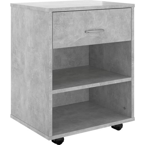 Maison Exclusive - Mobiletto con Ruote Grigio Cemento 46x36x59cm Legno Multistrato