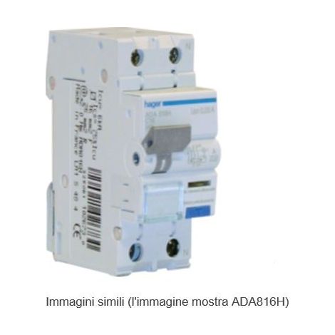 Interruttore Magnetotermico Acc 1Pn 10Ma A 16A 4.5Ka C 2M ( HAGER cod. ACA816H )