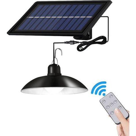 Lumière extérieure solaire étanche télécommande Induction Lustre solaire Éclairage de jardin un lampe Lumière blanche