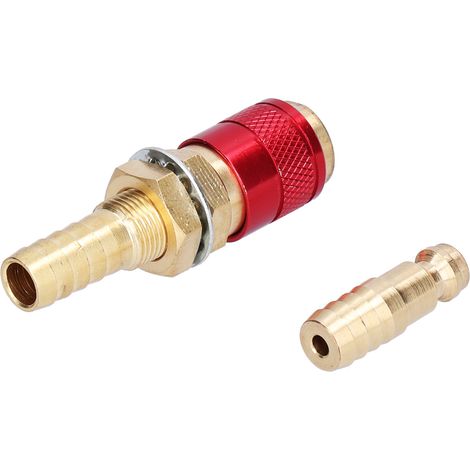 Raccord rapide en laiton pour torches de soudage TIG et postes à souder M10, rouge (1/5)