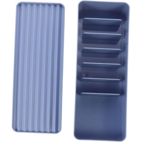 (Bleu) 1 boîte de rangement en plastique pour câbles de données d'écouteurs, boîte de rangement pour fournitures de bureau avec couvercle, boîte de gestion des câbles anti-poussière (1/5)