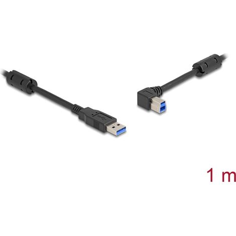 Delock Cable USB 5 Gbps Tipo-A macho a Tipo-B macho 90Â° acodado a la izquierda 1 m