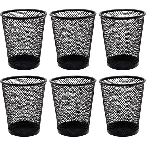 Support Pour Stylos - Maille Métallique Ronde - 10,8 x 9 cm - Bureau École Maison - Lot de 6 (1/5)