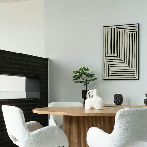Tableau noir et blanc motif labyrinthe avec cadre 60x90 cm (1/3)