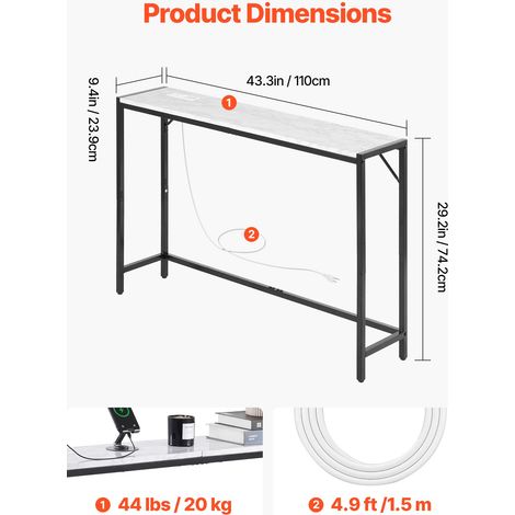 Table Console en Marbre Console d’Entrée Étroite et Longue avec (1/5)