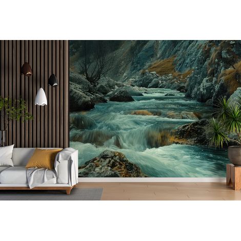Papier peint cascades - rivière rapide des montagnes - 150 x 250 cm (1/2)