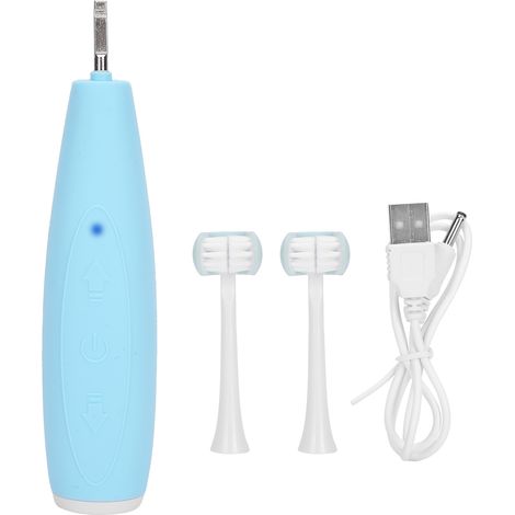 Brosse à dents électrique 3 faces pour enfants, 5 modes, rechargeable et étanche, bleue-AquaForge