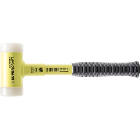 Maillet SUPERCRAFT, avec manche en tube d'acier incassable, revêtu jaune fluorescent et poignée antidérapante - D=50 mm - 3377.150