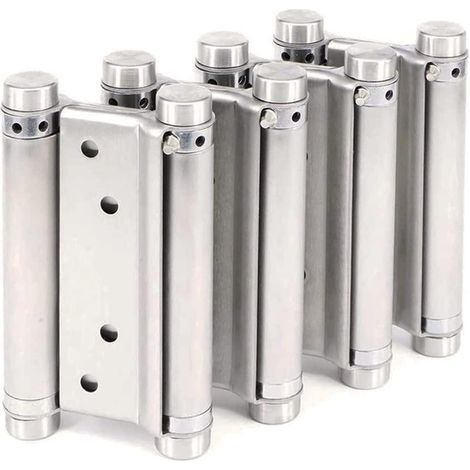 2 Paires de Charnières de Porte Battante de Saloon Café Comptoir Freegate à Double Action en Acier Inoxydable Réglable Parfait à Fermeture Automatique 100mm 4inch (1/5)