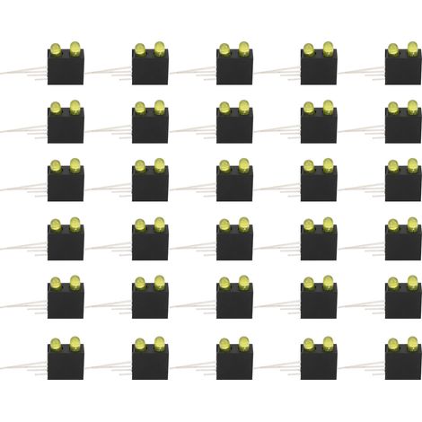 100 Stück 3-mm-LED-Fassungen mit Doppellochsockel für Industriebeleuchtung und Kontrollleuchten – gelbe Glühbirne