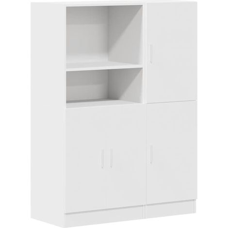 Maison Exclusive - 2-tlg. Küchenschrank-Set Weiß Holzwerkstoff