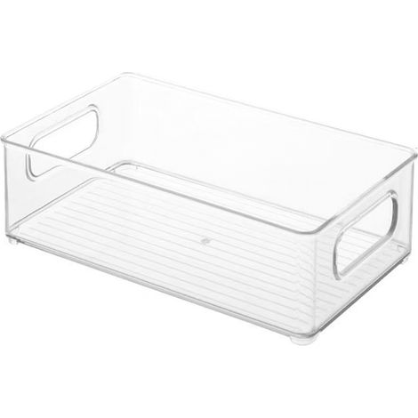 Petits bacs de rangement en plastique avec poignées pour salle de bain, idéaux pour organiser placard, penderie, coiffeuse ou étagère. Organisateur d'accessoires pour piluliers transparents. (1/5)
