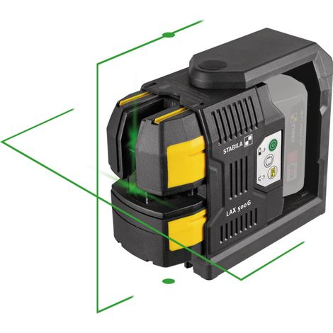 Laser a piombo Stabila LAX 500 G, sistema a 12 V, 5 pezzi senza batteria e caricatore CAS