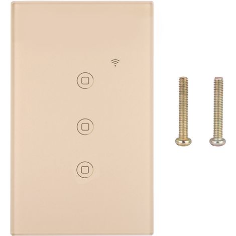 Ortviai Interrupteur tactile intelligent WiFi 3 voies 100-240 V AC avec commande vocale, minuterie et contrôle via appli (1/5)