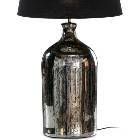 Pied de lampe verre argenté vieilli Doux (1/2)