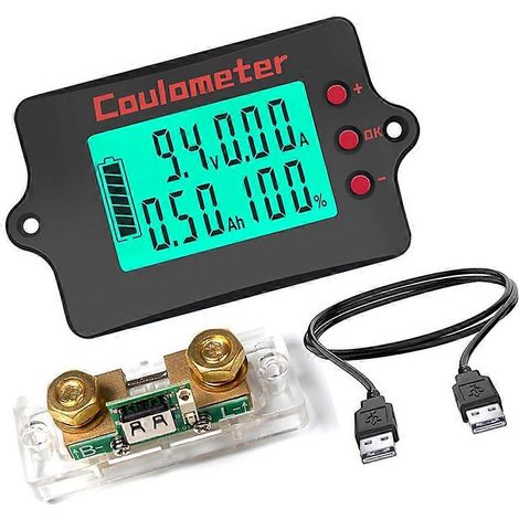 Ampèremètre, voltmètre et wattmètre à affichage numérique LCD, adapté à un usage domestique et industriel, livré avec un câble de données de 1 mètre. (1/5)
