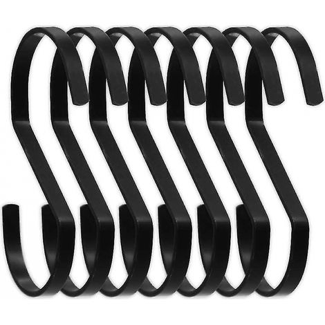 BEBUSINGOTO 4-Zoll-Handtuchhalter, mittelgroße schwarze flache S-Haken, robuste S-Haken aus Edelstahl