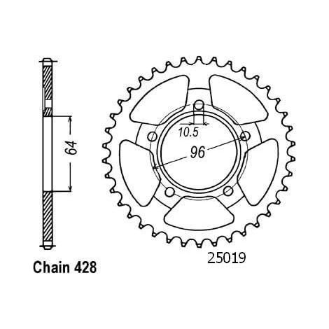Couronne Xl 125 R Prolink 1982 - 428 - 53 Dents - Similaire JTR242