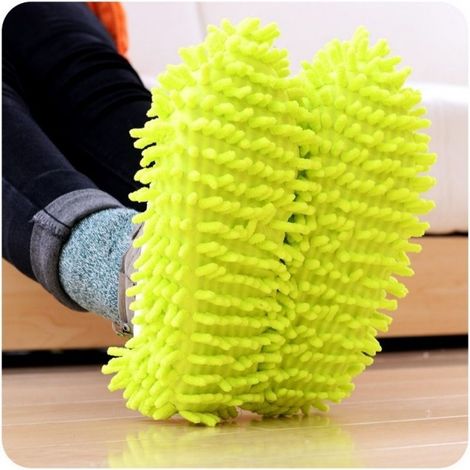 Lot de 5 paires de chaussons de nettoyage multifonctions en microfibre