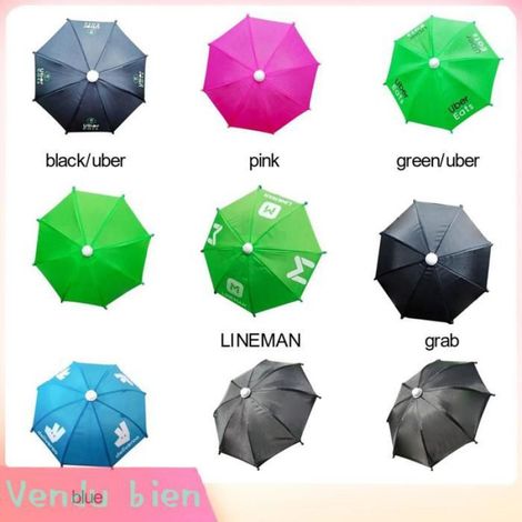 Garosa Parapluie de support de téléphone Petit parapluie imprimé motard, livreur, mini parasol pour téléphone portable sport chaine (1/4)