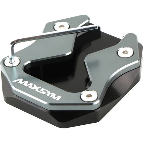 (Titane) Compatible avec SYM MAXSYM 400 MAXSYM400 400i 2021-2023. Accessoires moto CNC neufs : béquille latérale, extension et plaque de support. maxpower (1/4)