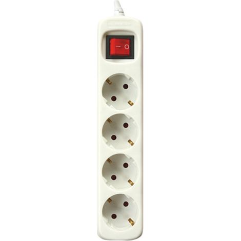 Base Multiple 4 Enchufes Interruptor Cable 1,5m BLANCO