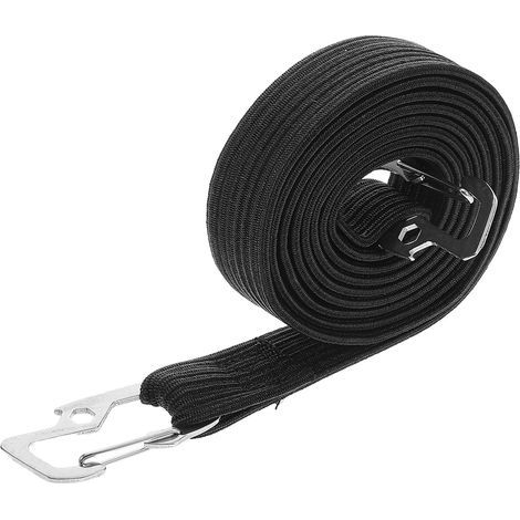 Black Elastic Motorcycle Strap with Non Slip Hook Adjustable (1/5)