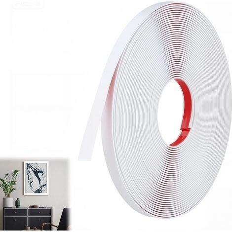 7M Moulure Adhesive Blanc Mat Baguette de Finition Pvc Moulure Flexible Convient à Cadres de Miroirs, Fenêtres, Murs, Sols, Armoires, Plafonds, Bords de Carreaux (1/5)