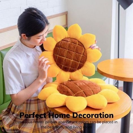 Coussin de chaise en forme de fleur, Coussin de siège souple Home Decor (Jaune) (1/4)