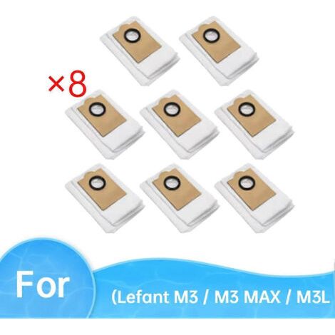 NALOOKAMIC Lot de 8 sacs à poussière de 3,2 L pour aspirateur Lefant M3 / M3 MAX / M3L - Pièces de rechange (1/4)