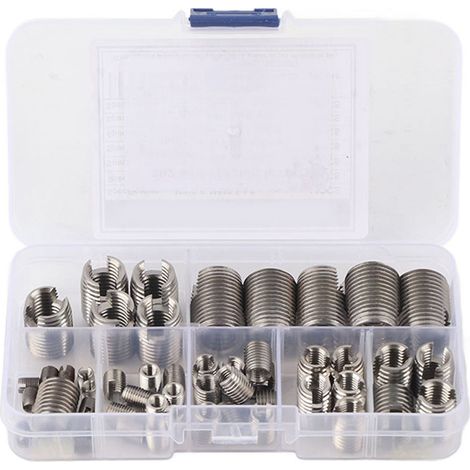 50Pcs Stainless Steel Inner Thread Self Tapping Thread Inserts Set Thread Reinforce Repair Tool