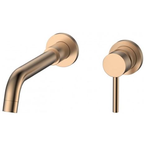 Mitigeur lavabo mural encastrable ARTEMIS en acier rose gold (1/2)