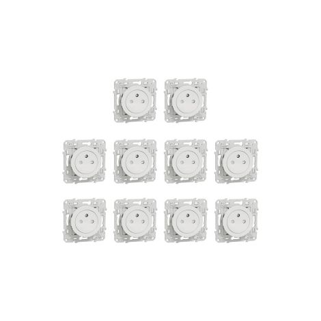 Schneider - Odace 2011 - Lot de 10 Prises affleurante - Blanc - Ref. : S520052x10 (1/5)