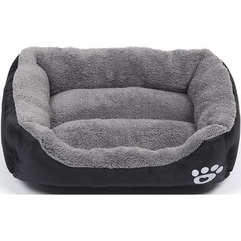 Cama para perros y gatos de razas pequeñas, suave y lavable, cojín para dormir, cesta para gatos, sofá negro, talla S (1/5)
