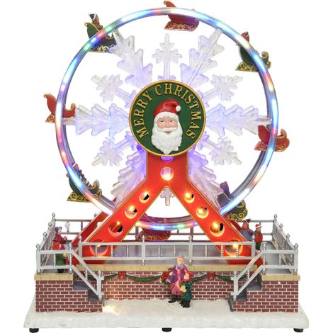 Giostra animata "Ruota panoramica" carillon con Led, decorazione da h 31 cm (1/5)