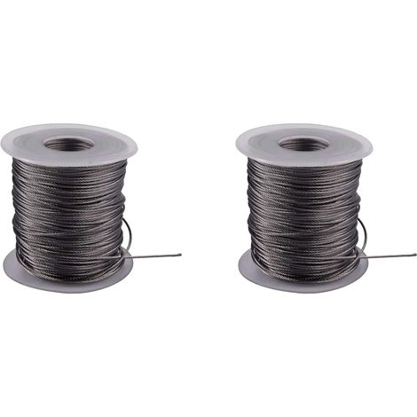 2X Levage de Levage 7X7 1mm Dia en Acier Inoxydable Flexible Corde 177Ft (1/5)