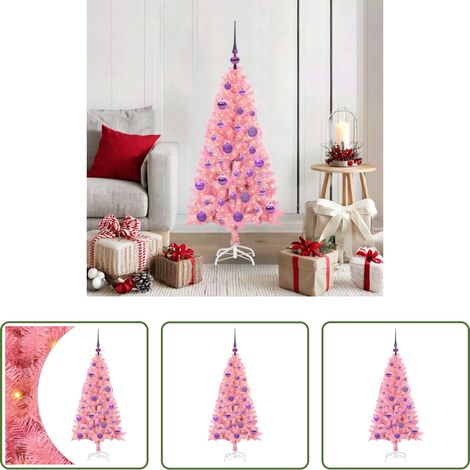 LED-Beleuchtung - Weihnachtsbaum mit 150 LEDs mit Ständer Rosa 120 cm PVC (1/5)