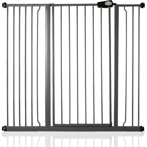 Bettacare Child and Pet Gate, 120.3cm - 127.9cm, Slate Grey, Extra Tall Gate 104cm in Height, Pressure Fit Stair Gate