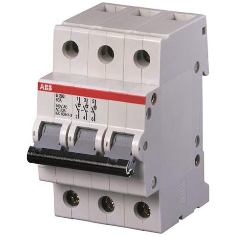 Interrupteur (E200) 3 pôles 80A Levier Gris 2CDE283001R1080 ABB 363120 (1/2)