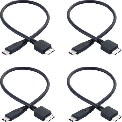 4X Festplatten-Datenkabel USB 3.1 Type-C Stecker auf USB 3.0 Micro-B Stecker für Handy und Tablet (1/5)