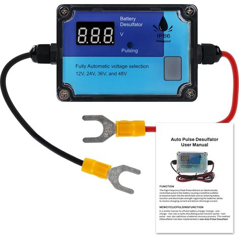 Désulfateur Automatique de Batterie Identification Automatique 40-200AH Voiture Camion Bateau Moto AGM GEL SLA Reconditionneur de Batteries au Plomb Acide 12 24 36 48V (1/5)