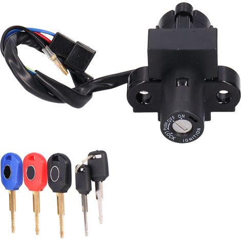 Contacteur d'allumage avec clés pour moto Honda CBR250, CBR250RR, MC17, MC19 et MC22 (1/5)